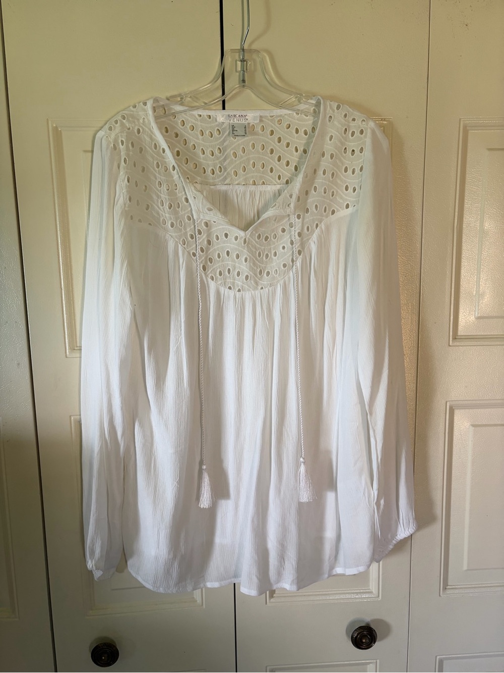Peasant Renfair Boho Cottagecore Y2K Eyelet Crinkle Lightweight Beachy Sz S